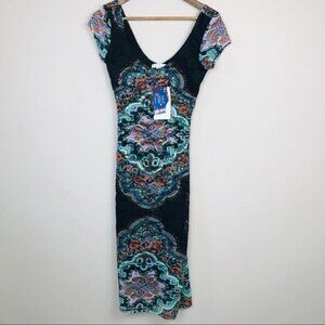 NEW love, Fire Stretch Lace Boho Bodycon Dress